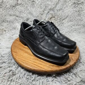Ecco Helsinki Mens Size 11-11.5 EU 45 Black Leather Bicycle Toe Comfort Oxfords